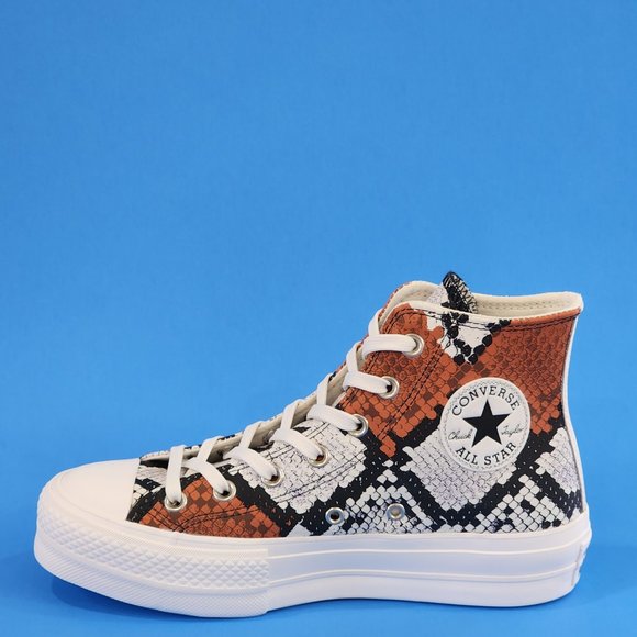 Converse CTAS Hi Authentic Glam Snakeskin Women's Platform Sneakers 573082C NWT - Picture 3 of 6